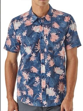 Patagonia Men’s Go To Shirt in Yosemite Natives: Dolomite Blue Print Large EUC